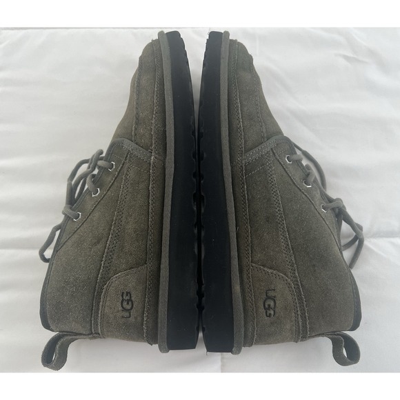 Ugg Neumel Moc Chukka Mens Warm Faux Fur Ankle Lace‎ Up Boots In Olive Green 13 - Picture 10 of 13